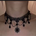 Gothic Punk Sexy Lace Black Crystal Pendent Necklace Charm for Women Photo 0