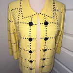 Ming Wang  Faux Decorative Button Open Front 3/4 Length Sleeve Cardigan Jacket Size M  Photo 0