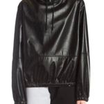 MSGM Faux leather black hoodie pullover sweatshirt 46 XS Photo 0