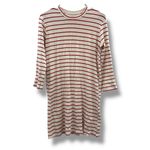 Reformation  Benji Striped Dress Women’s Size Small Ivory Red Ribbed Casual Mini‎ Photo 2