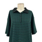 ZARA  Jacquard Polo Short Sleeve Tee Shirt Dress Green Black‎ Size Medium Photo 3