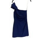 Shoshanna  Stacie One Shoulder Mini‎ Dress Blue Designer Classy Formal Size 2 Photo 2