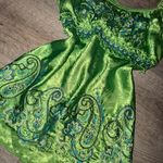 Heart soul Vintage Milkmaid Green paisley embroidered top Photo 2