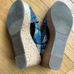 Sonoma Women’s “Snemmy Blue Print” Slide Shoes Wedge Cork Heels size 7.5 Photo 1