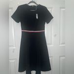 Tommy Hilfiger Black A-Line Midi Dress with Crew Neck Photo 3