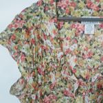 Bethany L All Over Floral Orange Feminine Top Size L Photo 7
