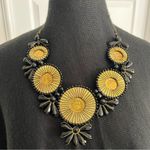 Vintage Necklace Gold & Black Statement Medallion Bib Costume Jewelry Large Photo 3
