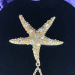 Betsey Johnson Starfish Pendant Necklace Beach Glam Sparkle Preppy Coastal Vaca Photo 1