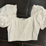 Endless Rose  White Puff Sleeve Blouse Photo 0