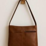 Vintage Genuine Leather Shoulder Bag Brown Minimalist Boho Coastal Cowgirl Photo 0