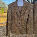 Talbots Multi Earth Tone Silk Blend Vintage Tweed Button Blazer/Skirt Suit Sz 10 Photo 3