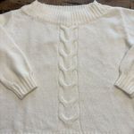 Lane Bryant NWOT White Wide-neck Cable Knit Sweater Photo 2