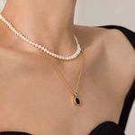 Onyx Necklace, Black Pendant Necklace, Onyx Pendant Necklace Photo 2