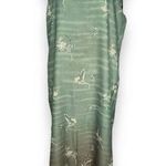 Vintage 90s Dress Green Floral Paisley Animal Print Sleeveless Grunge Maxi XL Photo 0
