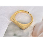 Boutique NEW Unisex Yellow Gold Plated Silver Bar‎ Band Ring, Adjustable Photo 1