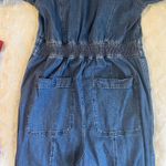 Madewell  Denim Straight Leg Jumpsuit Womens Size 2 Cotton Hemp Puff Sleeve Fall Photo 6