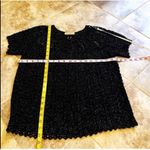 Lord & Taylor sparkly knit short sleeve scoop neck pullover sweater small Black Photo 5