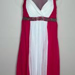 Vintage Y2K 90s homecoming semi formal hot pink white cocktail dress medium Photo 0