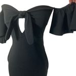 Olive Tree Black off shoulder bodycon dress by , ladies medium stretch knit mini Photo 1