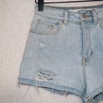 Brandy Melville Melville Light Wash Denim High Waisted Distressed Shorts size 25 Photo 2