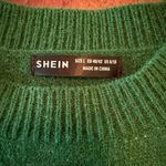SheIn Green Floral Crew Neck Sweater Photo 2