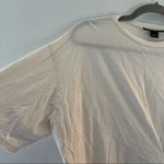 Something Navy  Bodysuit Cream Gathered Tee Shirt Bodysuit Sz L EUC Blouson Fit Photo 7