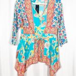 Anthropologie X Tolani Collection Patchwork Floral Boho Top Handkerchief Hem Photo 0