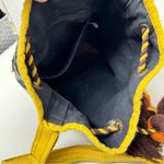 Multi Color Floral Tapestry Bucket Bag Yellow Orange Tassel Boho Crossbody Purse Photo 8