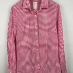 J. Crew Women’s Pink White Gingham Button‎ Up Long Sleeve Cotton Shirt Size 2 Photo 0