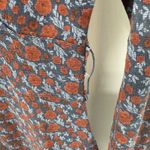 Toad&Co Dress‎ Womens Medium Blue Red Flower Print Organic Cotton Blend Pockets Photo 3