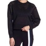 Cynthia Rowley NWT Rowley Fitness Black Perforated Mesh Pullover Photo 0