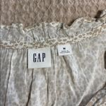 GAP Sleeveless Splitneck Mini Dress Khaki Beige Floral SIZE Medium Tiered Tan Photo 5