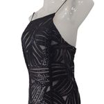 Trixxi  Square Neck Strappy Sequin Embroidered Prom Dress Side Slit Black Size 3 Photo 5