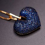 Blue Zircon Lovely Heart Shape Pendant Necklace Photo 1