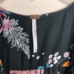Free People  Purple Haze Boho Floral Printed V-Neck Tunic Ruffle Dress Top Sm Photo 3