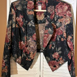 Frederick's of Hollywood Vintage 1980s Dark Floral Brocade Blazer size 16 Photo 0