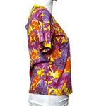 Tanya Taylor Sara Floral Tee Yellow Multicolor Women’s Size Small Organic Cotton Purple Photo 4