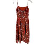 Hutch Declan Brown Floral Crepe Sleeveless Square Neck Sun Dress Size 0 Photo 5