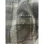 DKNY Women’s Wool Trench Coat Size 8 Grey/ Black Plaid Button up Lined pockets Photo 8