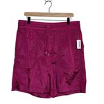 Old Navy NWT  High-Waisted Shiny Nylon Bermuda Shorts in Flamingo - Size L Photo 0