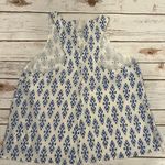 Joie  Brighton E Sleeveless Top and Dilys Ikat Cropped Pants Silk Set Baja Blue Photo 8
