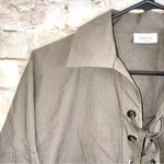 Akris Punto  Olive Green Lace Up Front Blouse Size 6 Photo 1