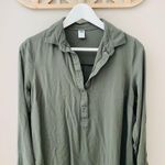 Old Navy  Long Sleeve Pullover Dress Green Sz Medium Photo 4