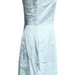 J.Crew  Seersucker Blue & White Striped V Neck Dress Size 4 NWT Photo 5