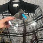 Lou & grey Lou‎ & Grey Women Size XS Black White Knit Moto Zip Jacket Asymmetrical Zipper Photo 5