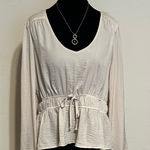 SO  Women's Elegant Cream Blouse with Waist Tie Photo 0