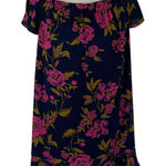 EXPRESS Dress Medium Blue Pink Floral Boho Romantic Feminine Photo 0