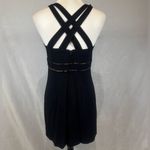 CDC Wear Vintage CDC black criss cross back sheath dress with animal print piping size 8P Photo 3