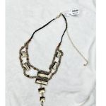 Free People NEW Lately Necklace Gold Black Bohemian Goddess Layered Statement Photo 3