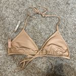 SKIMS Rhinestone Swim Triangle Bikini Top in Ochre Tan Beige Size 3X NWT Photo 3